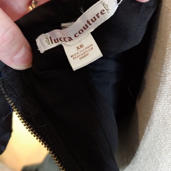 Luca Couture Black Skater Dress with Ruffle - Picture 7 of 13